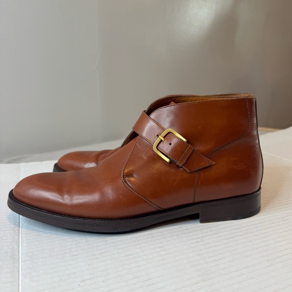 Bruno Magli Boots  Men's Brown Leather Ankle Boots size 11 M made in Italy - Picture 1 of 16